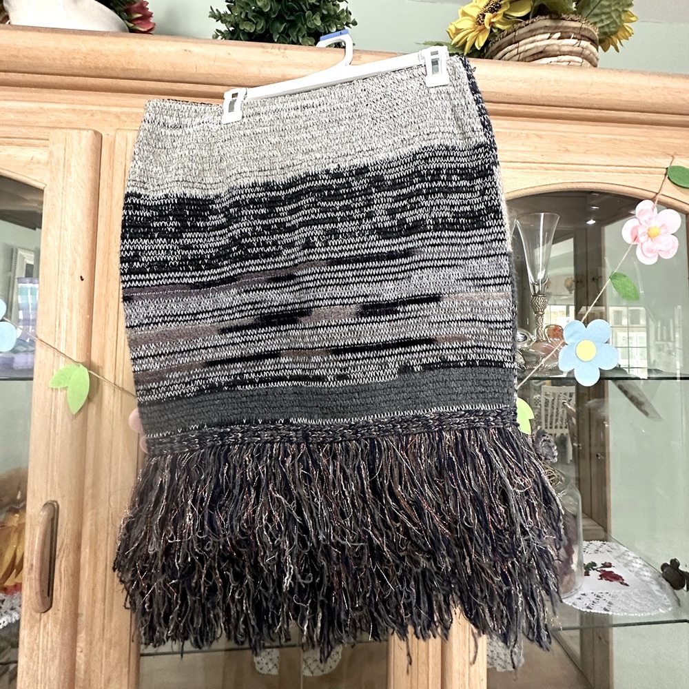 Anthropologie fringe skirt